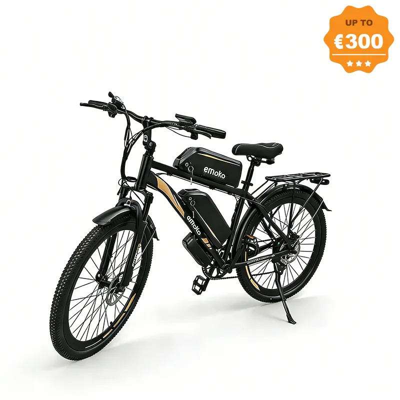 Emoko EC27 Dual Battery Electric Bike with 150km Long Range, 27.5-Inch Wheels and Rear Rack