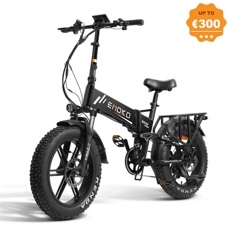 Emoko EC20 Folding Electric Bike | Full Suspension, 80km Range, 48V Battery, Alloy Rear Rack