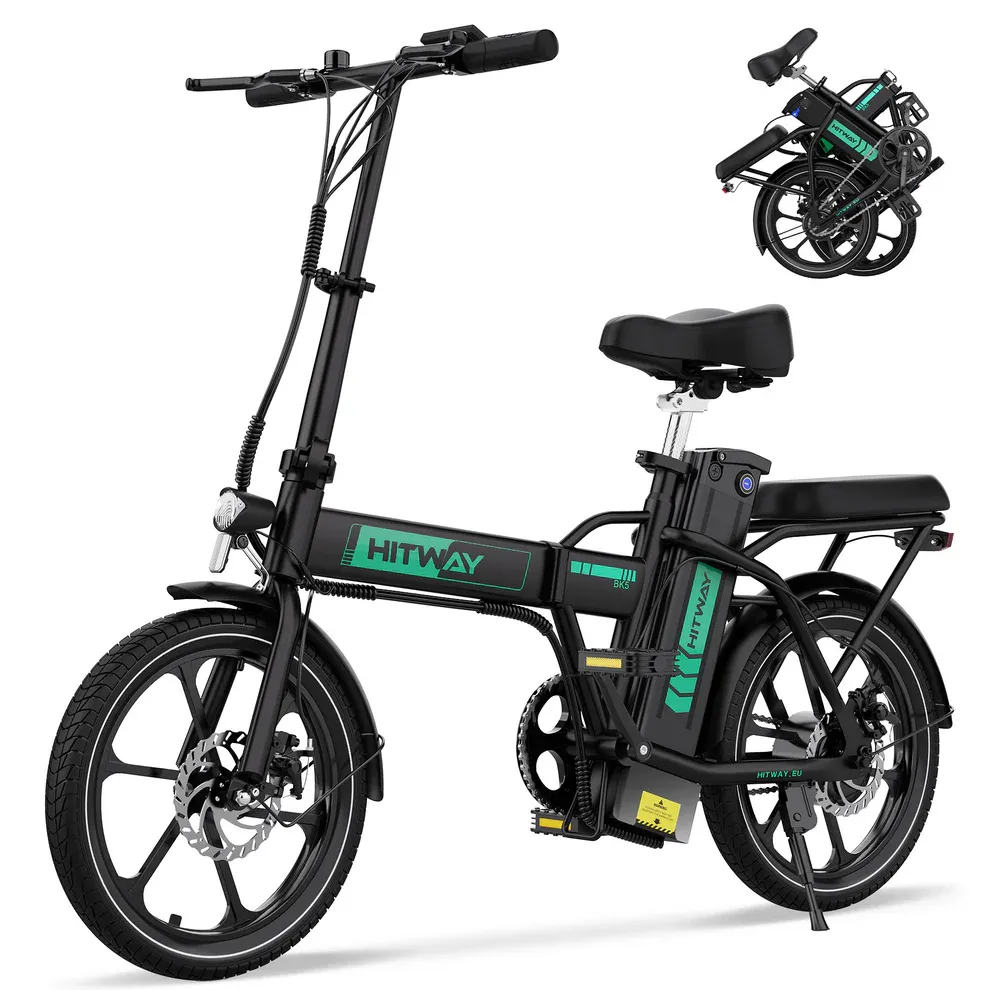 Hitway BK5S 90KM Folding E Bike 36V 10.4Ah 250W 16×2.125 Inch Tire