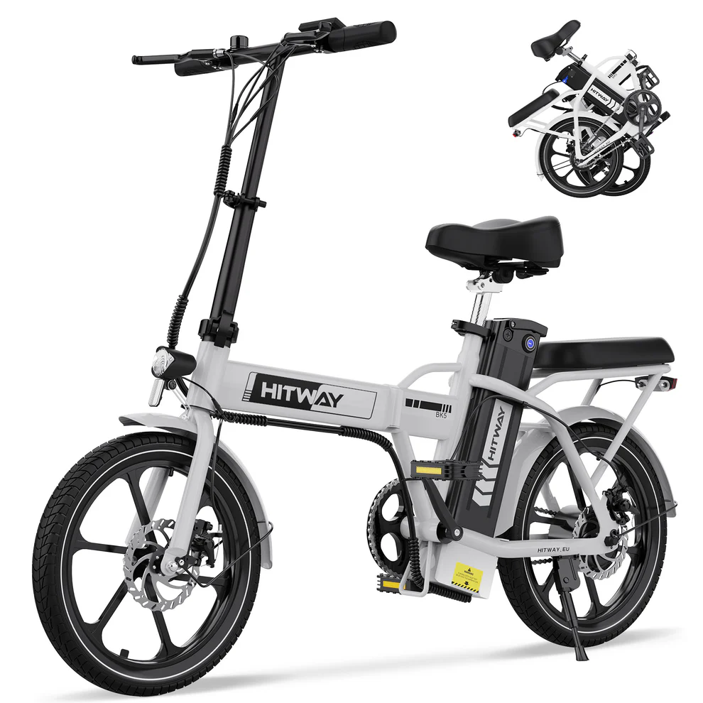 Hitway BK5S 90KM Folding E Bike 36V 10.4Ah 250W 16×2.125 Inch Tire