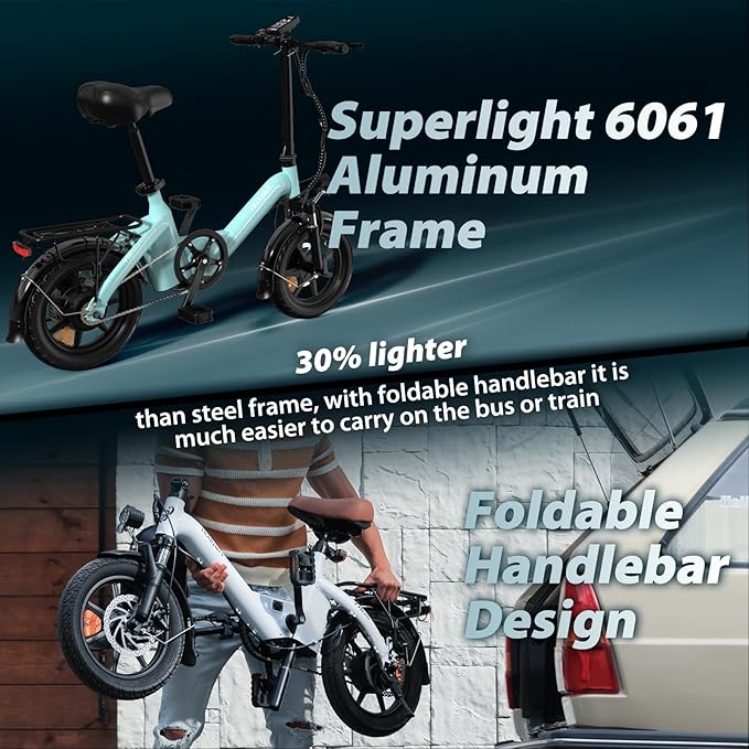 bodywel-t16-pro-image_6 Bodywel T16 Pro Mini Folding E-Bike 36V 14*2.5 Inch CST Tires
