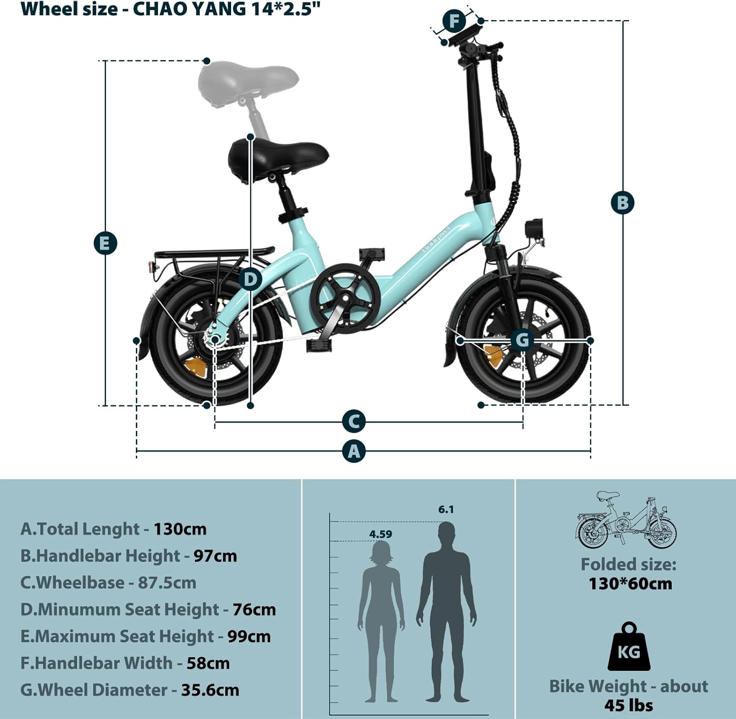 bodywel-t16-pro-image_7 Bodywel T16 Pro Mini Folding E-Bike 36V 14*2.5 Inch CST Tires